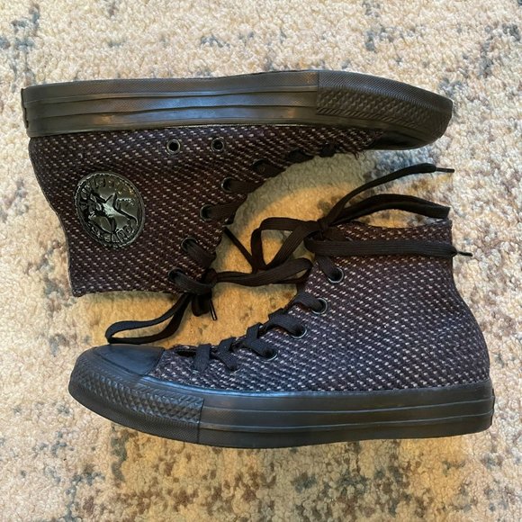 Converse | Chuck Taylor Wonderland Black Knit High Top Lace Up Shoe Women's 7 - Picture 1 of 9